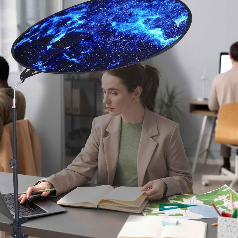 VSUNTENT Office Cubicle Desk Shade Anti-Glare Cover Light Sensitive Professionals Cubicle Light Blocker for Workspaces Desk Canopy 36" Circular Shading Light Shade with Clamp - Image 2